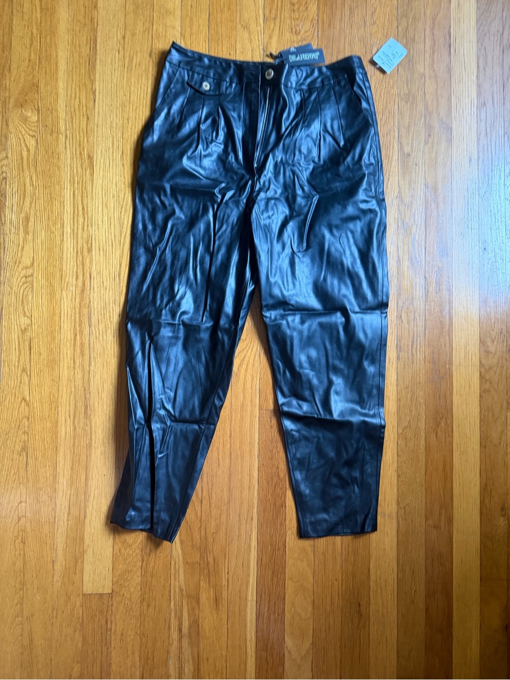 Blank NYC Black Faux Leather Ankle Pants